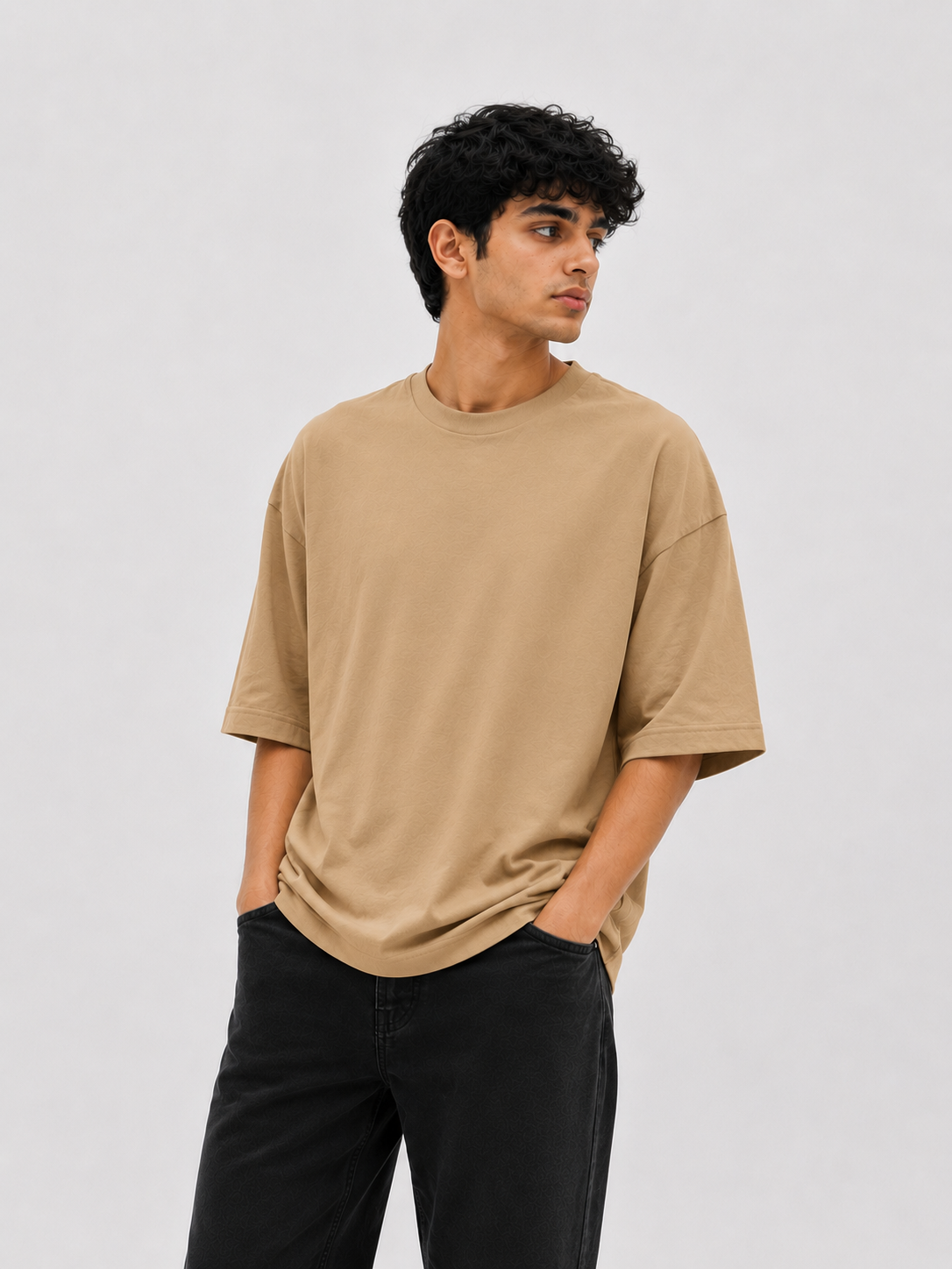 Plain Beige Oversized T-Shirt | Pakistan