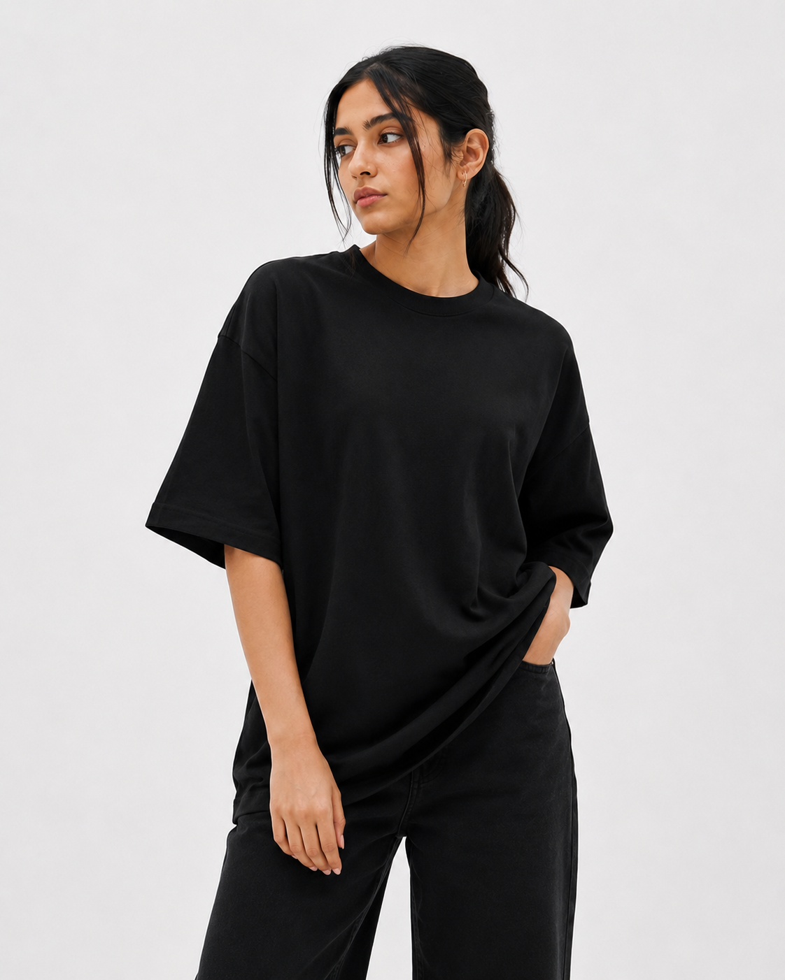Plain Black Oversized T-Shirt | Pakistan